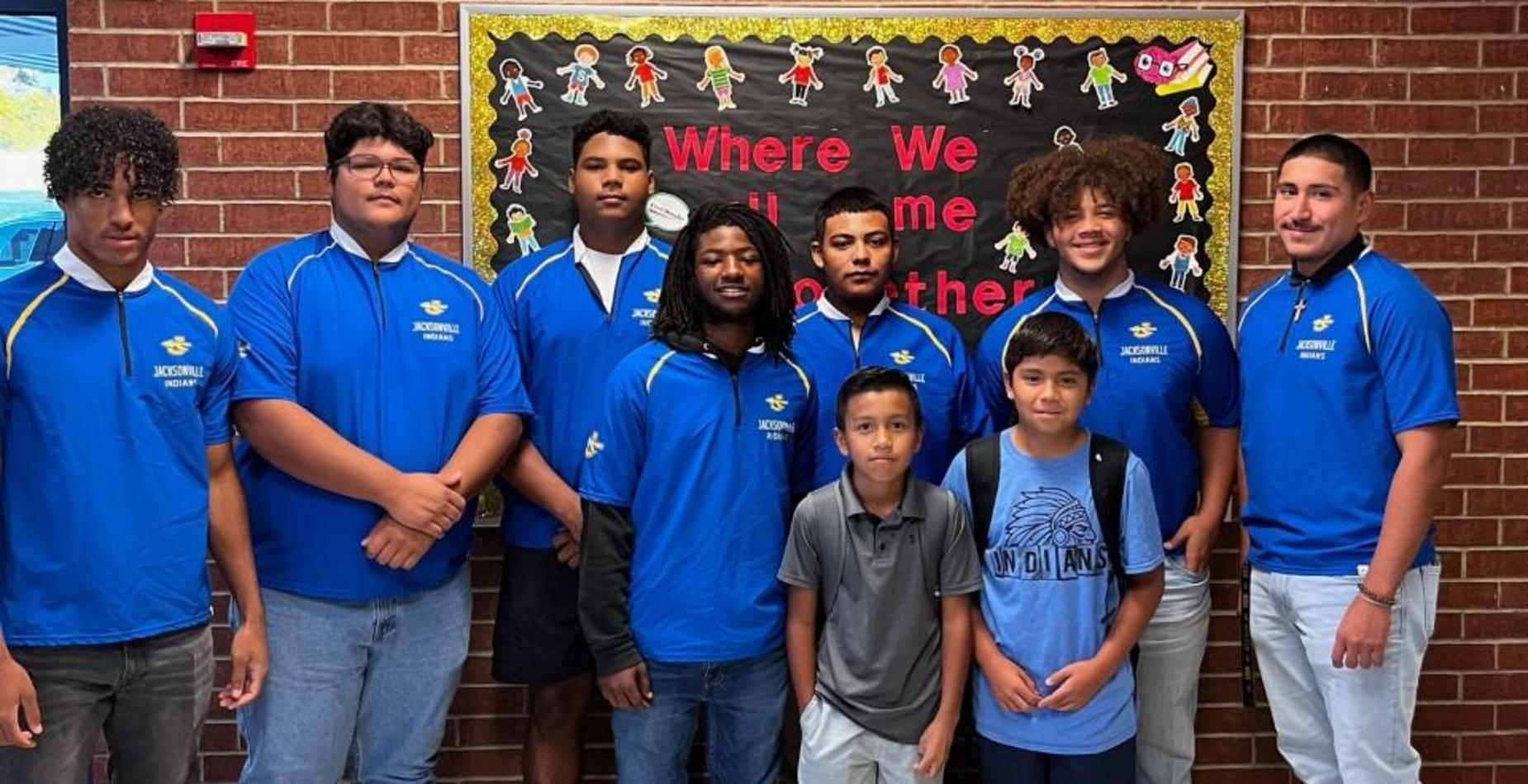 Football players visit Nichols