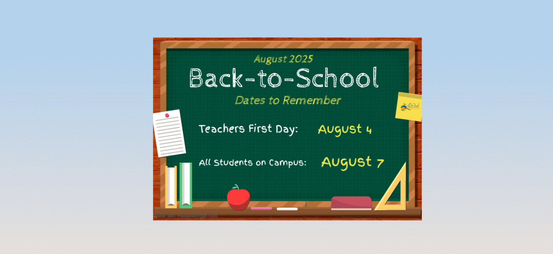Back to School Dates