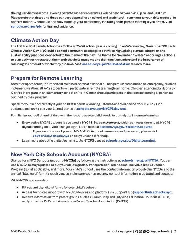 November Family News Update. English 2