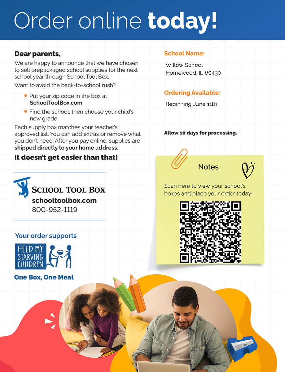 supply kit information for Willow School