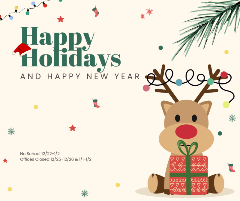 Winter Break 12/22 to 1/2