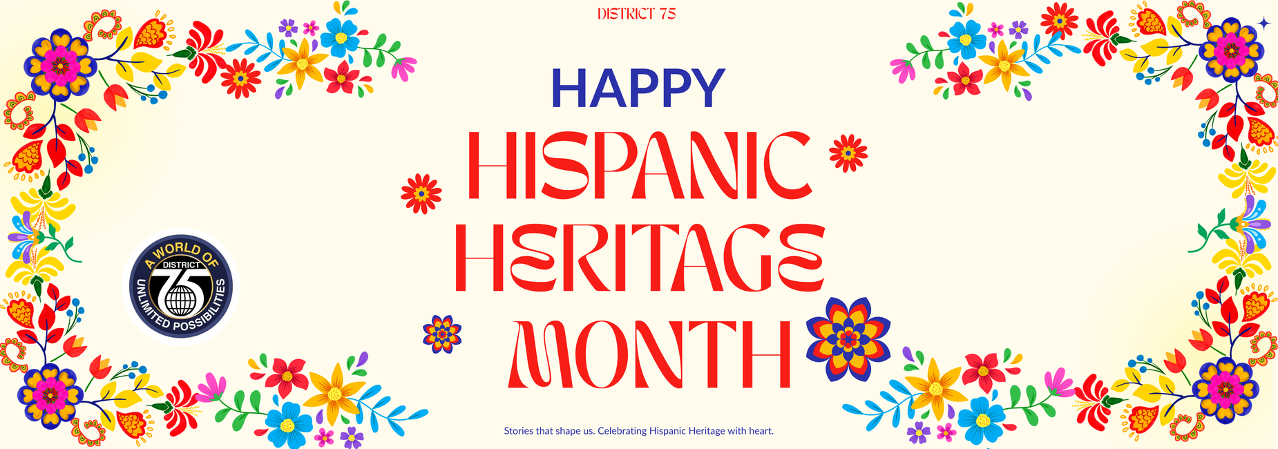 Colorful decorative design celebrating Hispanic Heritage Month.