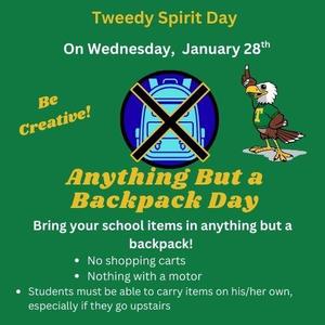 January spirit day- anything but a backpack