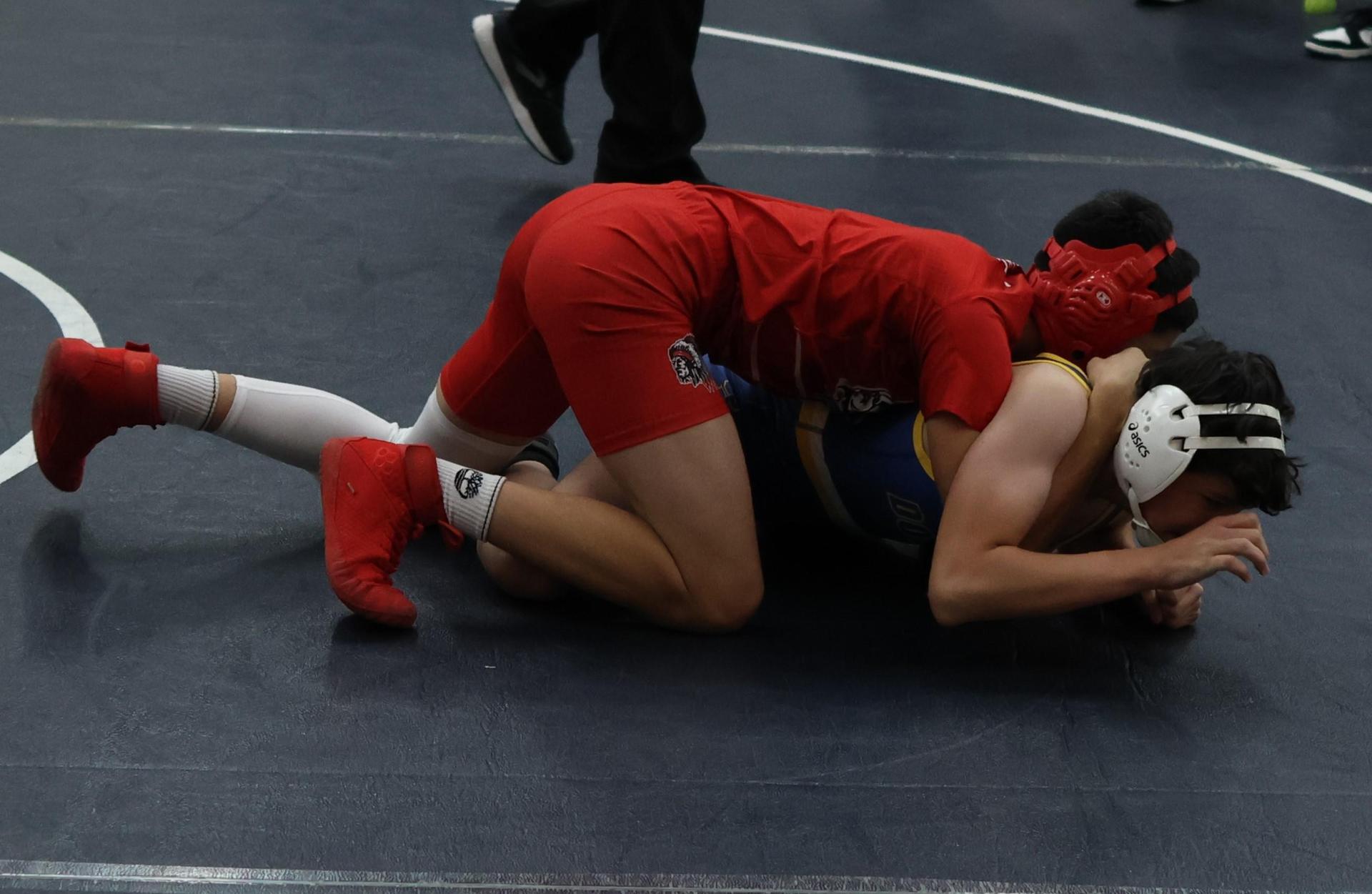 Boys wrestling in the Liberty Duals event 60