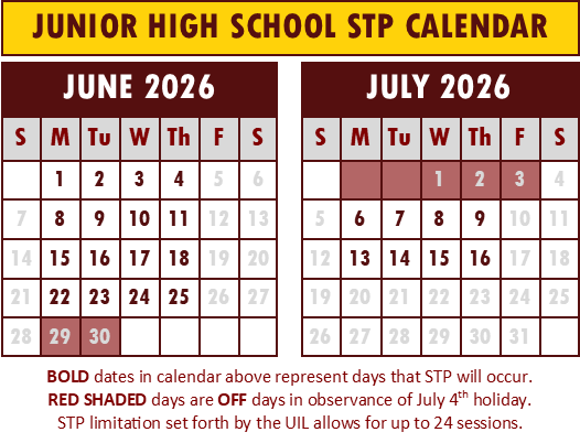 STP Schedule High School