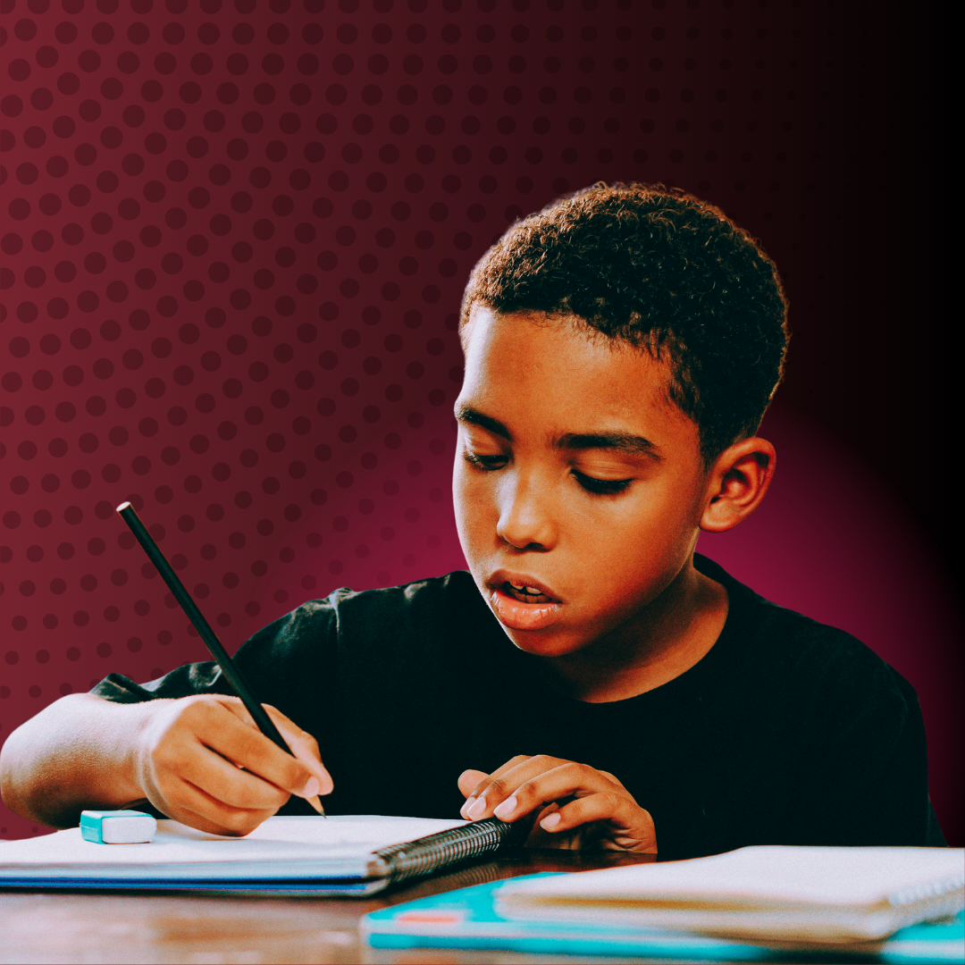 Child writing assignment