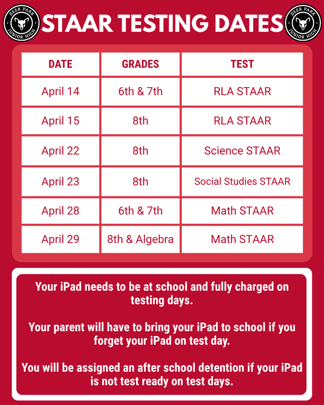STAAR Testing Dates