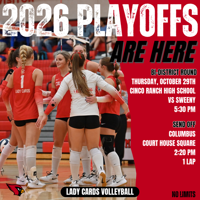 Bi District Playoffs Thursday at Cinco Ranch High School 5:30pm
