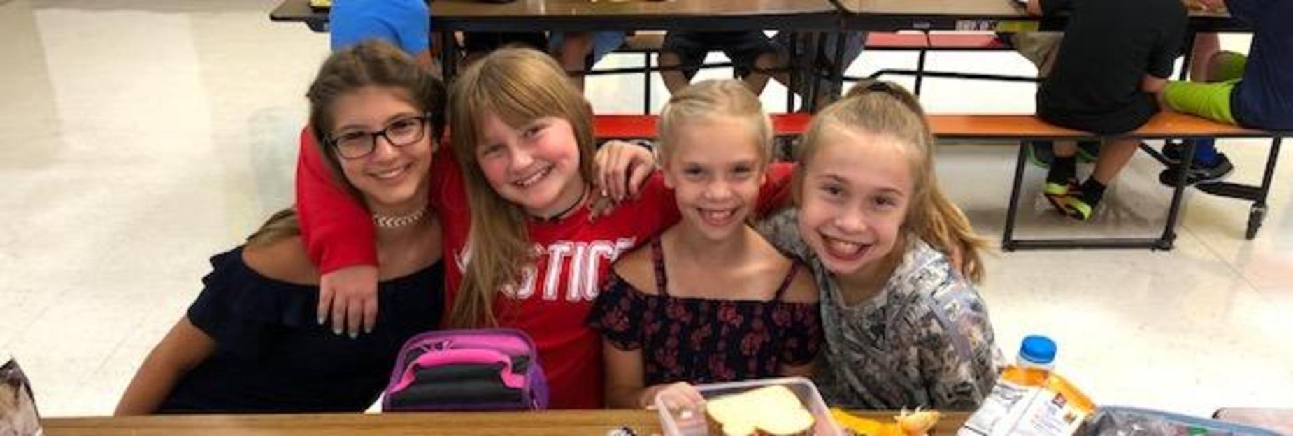 Happy at lunch