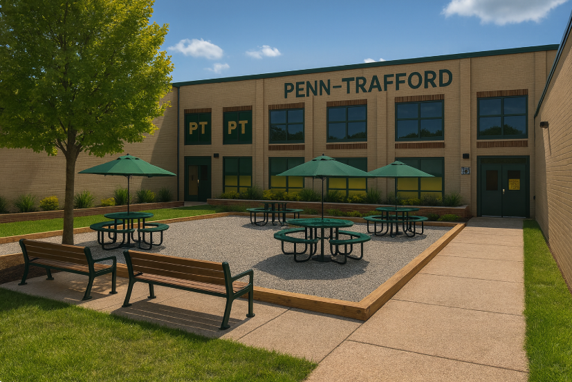 A rendering of the proposed new courtyard