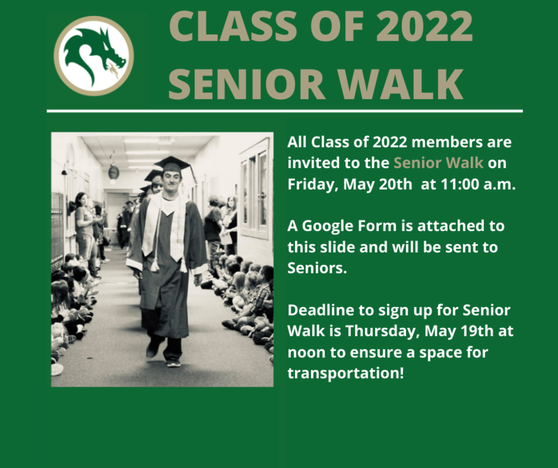 SENIOR WALK - Friday, May 20th Featured Photo