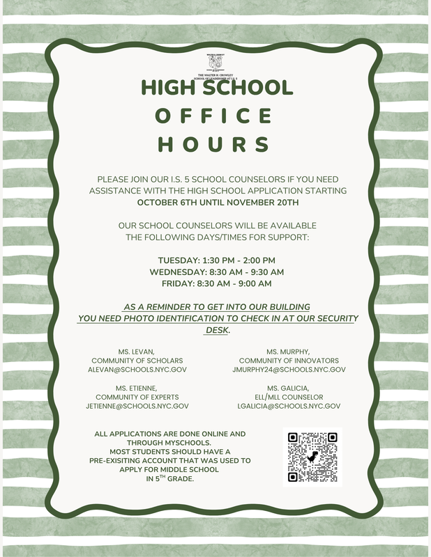 HS office hours english flyer