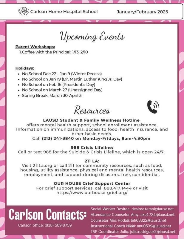 Carlson newsletter from the counselors