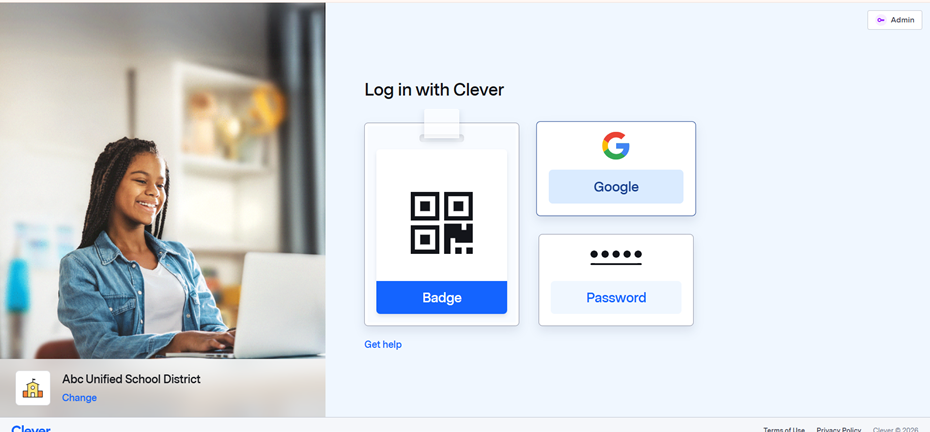 Clever Log In Landing Page