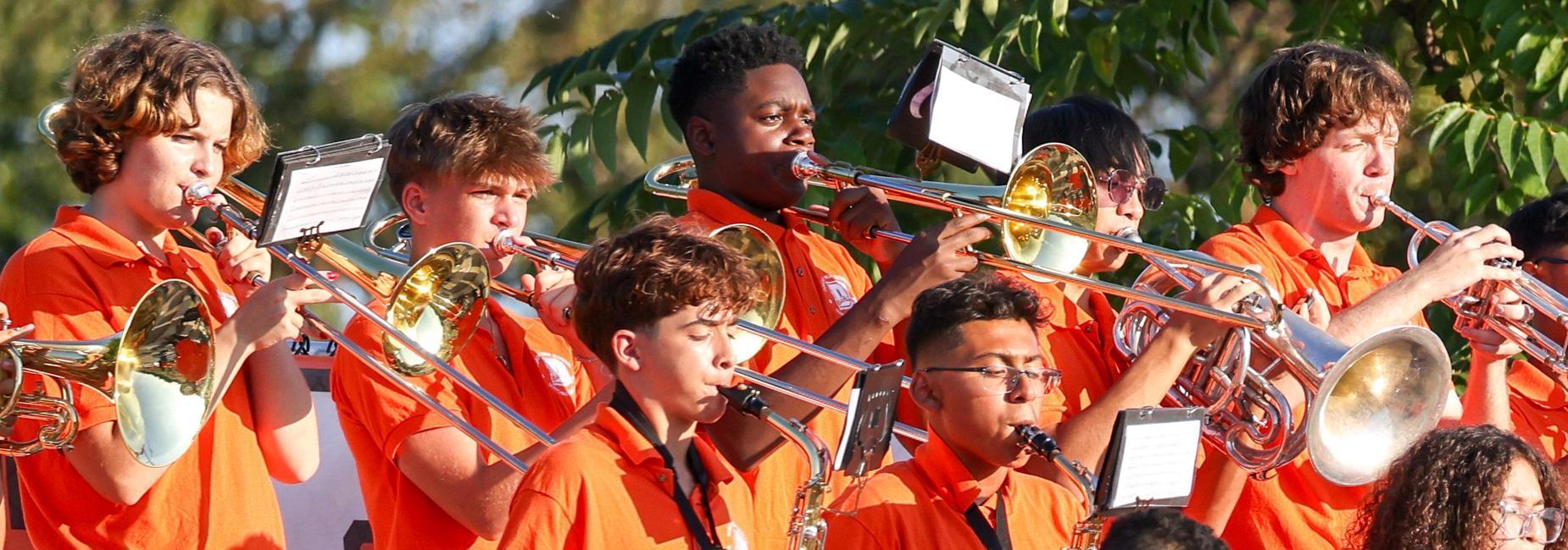DHS Marching Band performing at a game