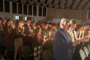 Inductees recite the NHS pledge
