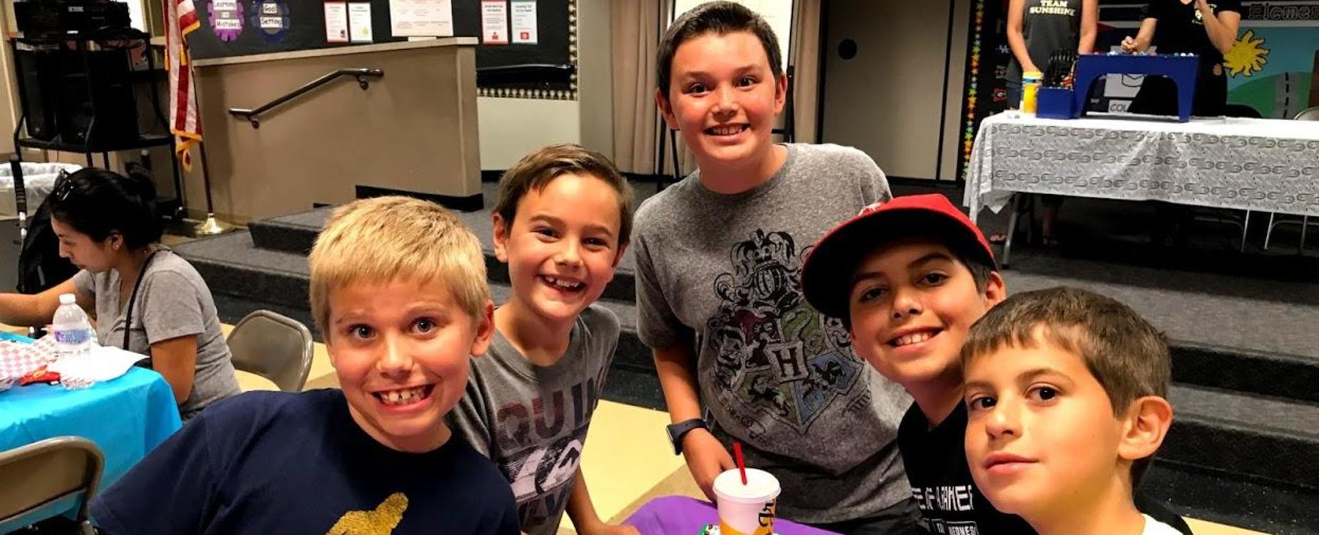 Boys enjoying bingo night
