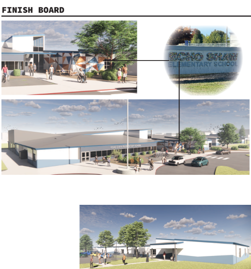 Echo Shaw renovations - architectural finish board
