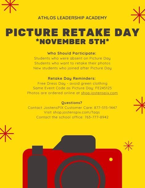 Picture Retake Day - November 5th