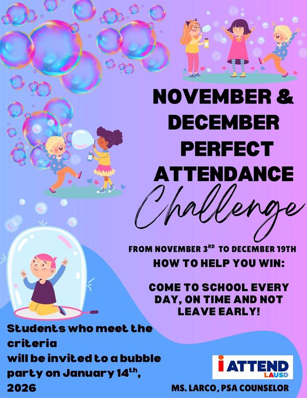 perfect attendance challenge English
