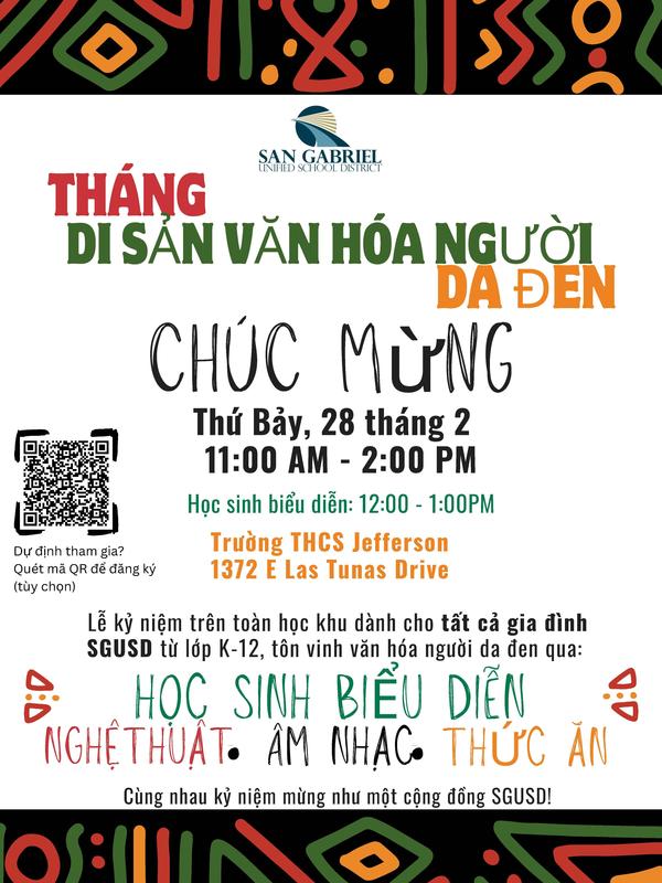 Black History Month Event Flyer in Vietnamese