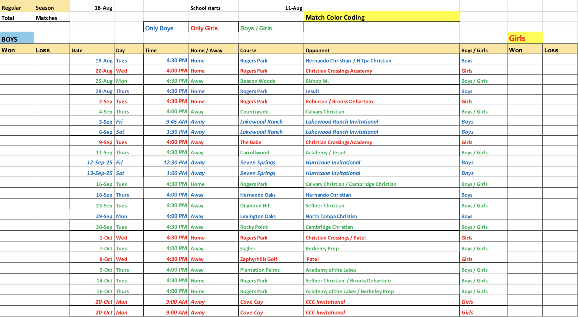 Schedule