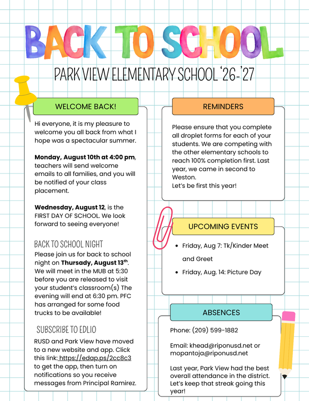 back to school newsletter