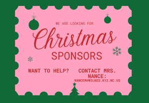 We are looking for Christmas sponsors for students in need.