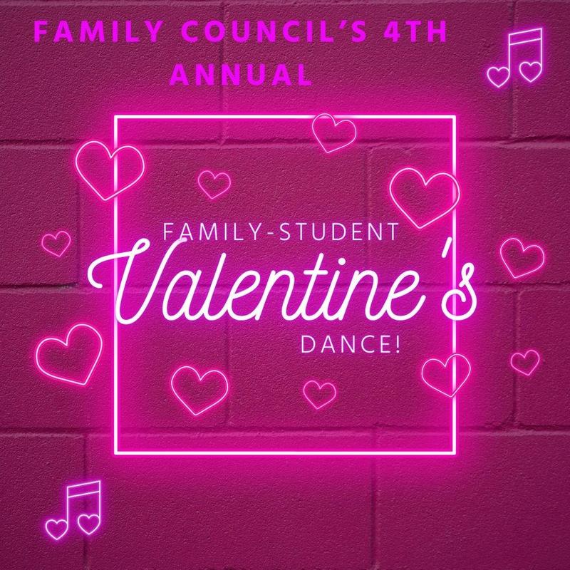 Hearts and neon for a Valentine's dance invitation