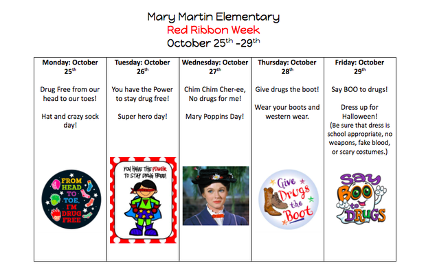 Red Ribbon Week October 25th-29th Featured Photo