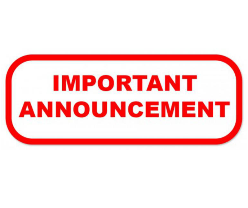 Important Announcement