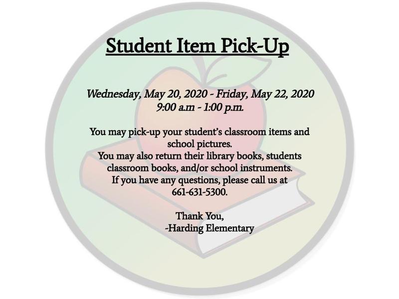 Student Item Pick-Up Featured Photo