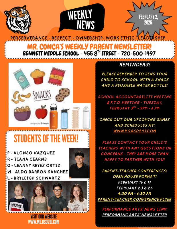 Weekly Parent Newsletter- English