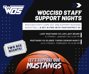 Staff support nights WOS basketball flyer