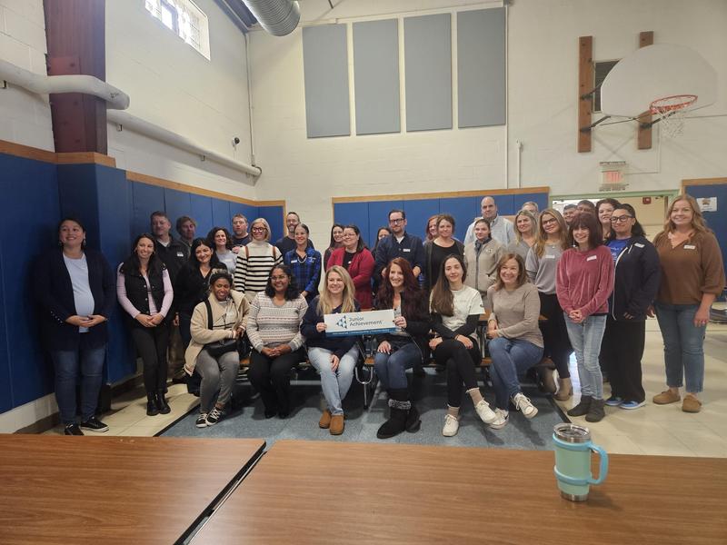 volunteers at junior achievement day