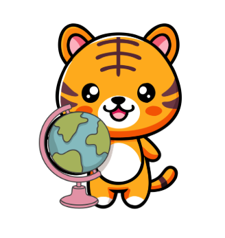 tiger with a globe