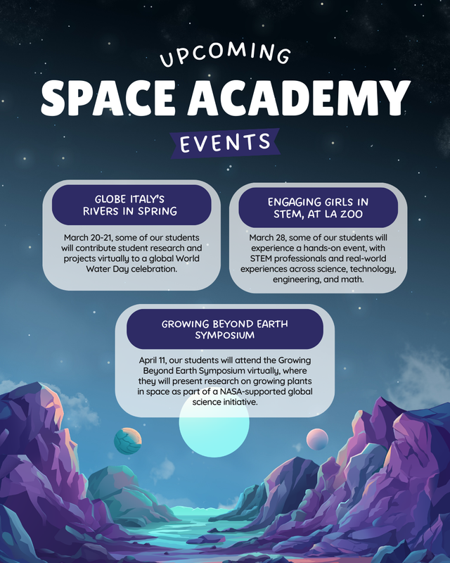 Upcoming Space Academy Events