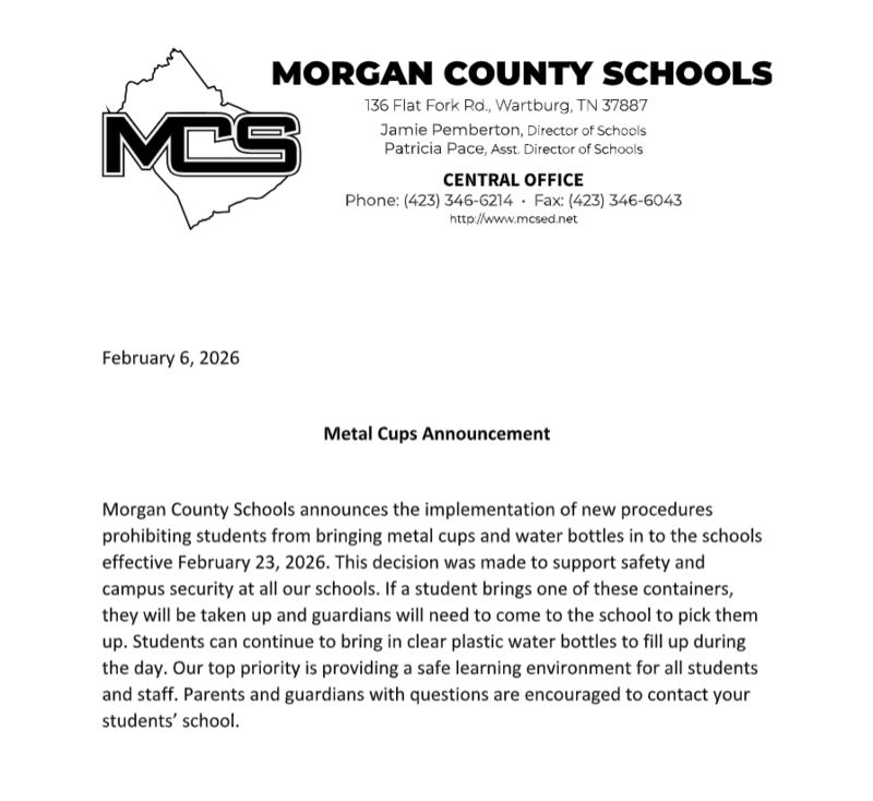 Metal cup announcement