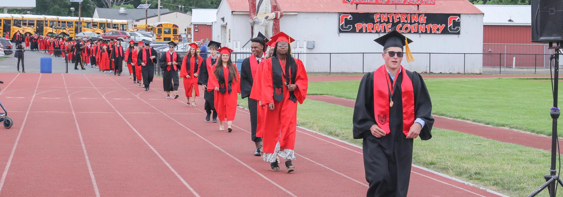 Cinnaminson High School graduates enter the stadium