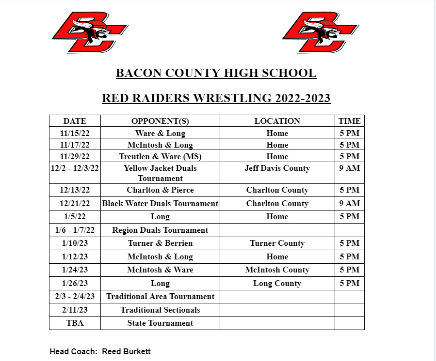 Wrestling Wrestling Bacon County School District