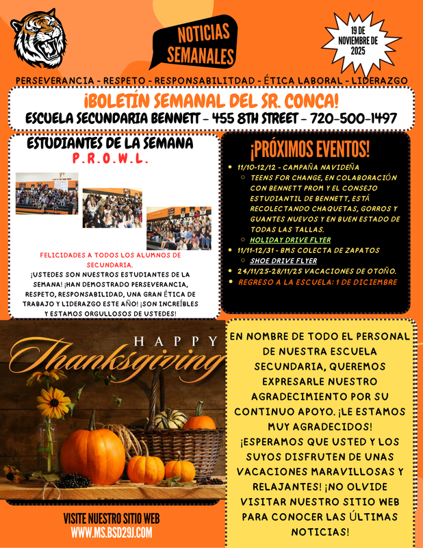 Weekly Parent Newsletter Spanish
