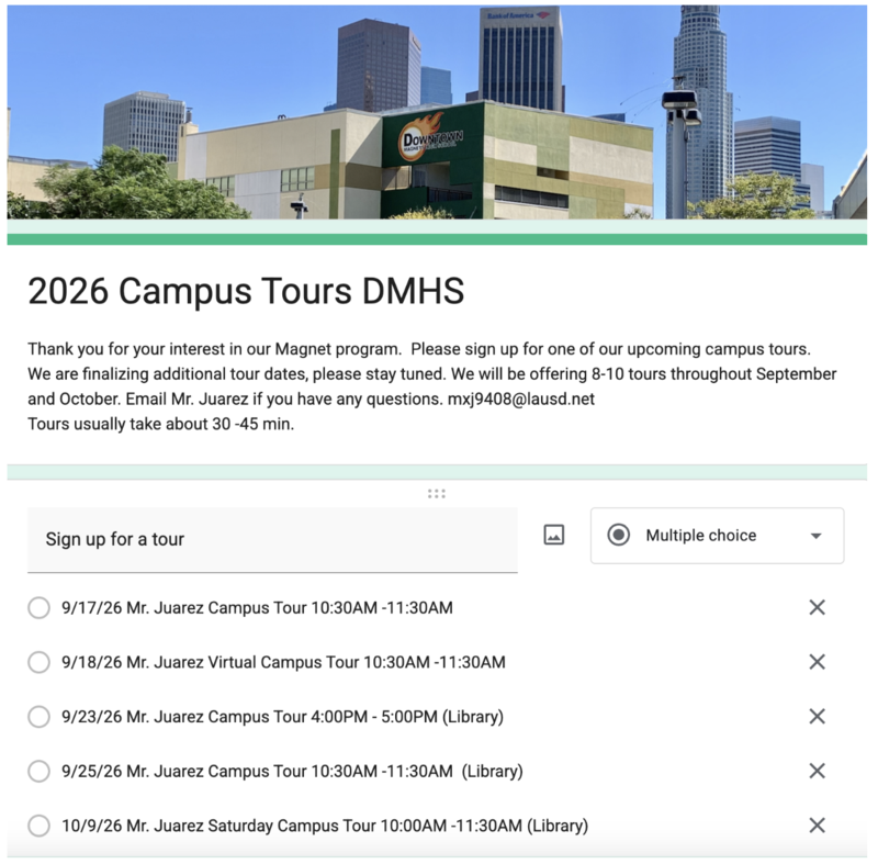 Campus tours
