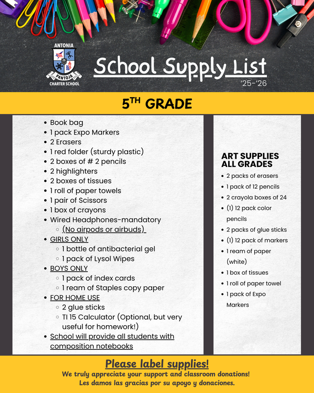 7 - APCS '25-'26 5th Grade School Supply Checklist.png