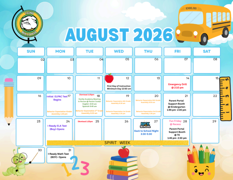 Image of the August calendar