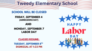 Labor day school will be closed-flyer