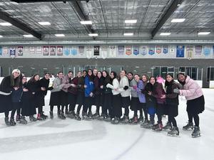 The girls ice skating