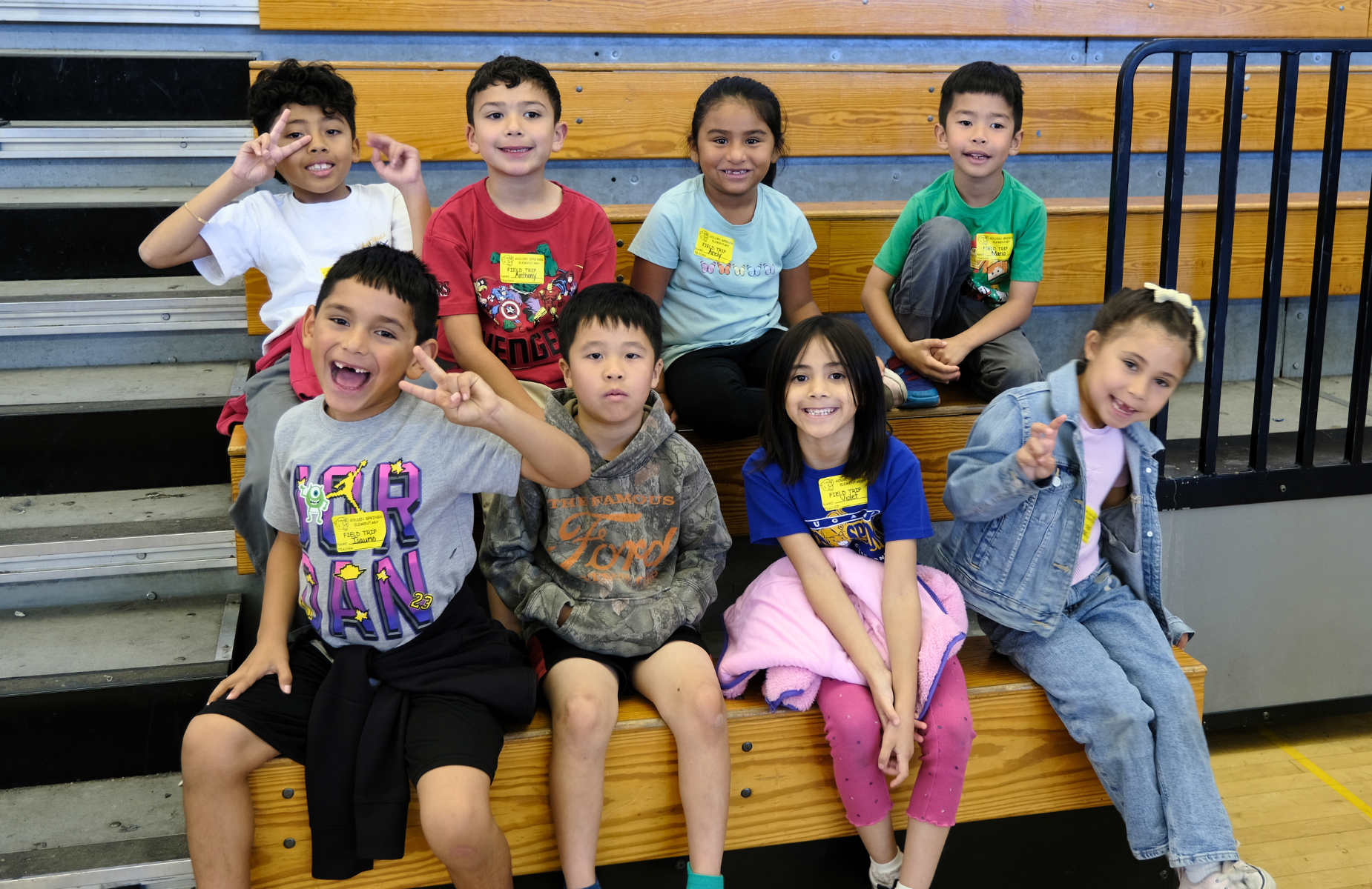 image of students at Diamond Ranch High School on bleachers at Read Across America day - image for web