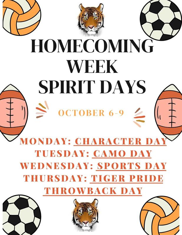 Homecoming Spirit Week Days