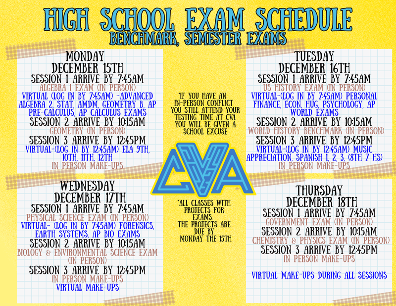 High School Semester Exam Schedule Featured Photo