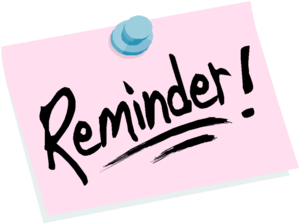 pink post it reminder